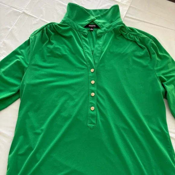 Premise Collared Blouse Green Size Large - Picture 2 of 10